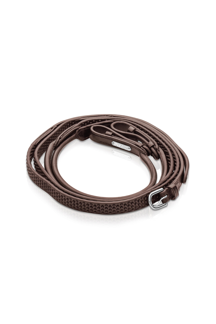 Rolled reins with rubber